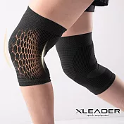 【Leader X】 台灣製 防護升級鋅石墨烯護膝 登山 運動 健身 一雙入 (四色任選)  全黑