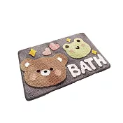 【iSFun】羊羔絨毛 腳踏防滑浴室吸水地墊40x60cm/熊與蛙 熊與蛙