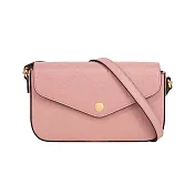 GUCCI 大GG Logo 淡金釦信封造型斜背包/WOC (玫瑰粉)