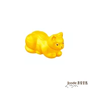 J’code真愛密碼金飾 貓跳台-臥姿貓咪硬金擺件