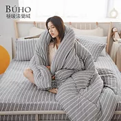《BUHO》極柔暖法蘭絨雙人加大床包三件組 《律影方寸》