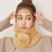 Seoul Show首爾秀 100%獺兔毛三管加厚圍脖真毛皮草圍巾  淡蜜黃