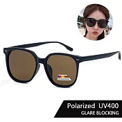 【SUNS】時尚圓框墨鏡 Polarized偏光墨鏡 潮流明星款 顯小臉 輕量/防眩光/遮陽/抗UV400 S2018 墨茶棕