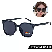 【SUNS】時尚圓框墨鏡 Polarized偏光墨鏡 潮流明星款 顯小臉 輕量/防眩光/遮陽/抗UV400 S2018 極夜黑