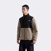 The North Face M GLACIER FLEECE COLORBLOCKED JACKET - A 男刷毛外套-NF0A8FJ3DHL L 黑棕色