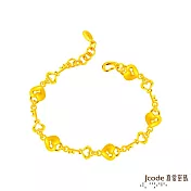 J’code真愛密碼金飾 甜蜜牽絆硬金手鍊-小