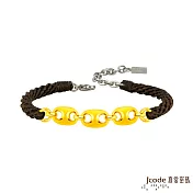 J’code真愛密碼金飾 豬你相戀硬金編織男手鍊