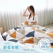 【BUHO布歐】舒柔安眠銀離子抗菌鋪棉床包枕套組-單人 《棱彩之境》