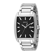 DKNY 低調美學時尚腕錶-銀X黑