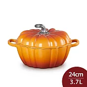Le Creuset 萬聖節系列 南瓜造型鑄鐵鍋 24cm 3.7L 珊瑚橘 法國製 湯鍋 燉鍋 (電磁爐 IH爐可用)