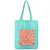 E.City_韓版圖案防潑水折疊單肩包購物袋 藍松鼠