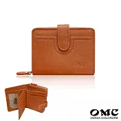 【OMC】水洗植鞣革文青活頁牛皮短夾93161