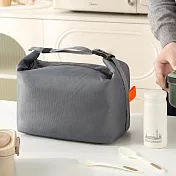 E.City_日系手拎卡扣便當包提袋 灰色