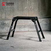 【日本天馬】輕量鋁合金折疊工作平台/洗車梯(二層)- 時尚黑