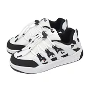 Fila 休閒鞋 Salute 男鞋 白 黑 抽繩 拼接 斐樂 運動鞋 1C936Z101