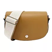 LONGCHAMP ?PURE系列滑面小牛皮半月型斜背包(小) 肉荳蔻