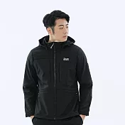 【遊遍天下】男款GlobeTex防水透濕防風保暖刷毛軟殼外套(GJ23051) 3XL 曜岩黑