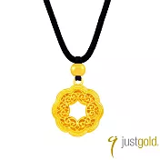 【Just Gold 鎮金店】雋藏 雲花映金 黃金吊墜 (附繩)