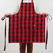 《NOW》平口單袋圍裙 - 紅黑格紋