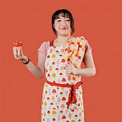 《danica》Jubilee擦拭布+平口圍裙(蕈菇) | 廚房圍裙 料理圍裙 抹布