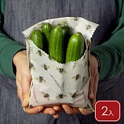 《danica》Ecologie蜂蠟食物袋2件(蜜蜂) | 保鮮收納袋 蜂蠟布
