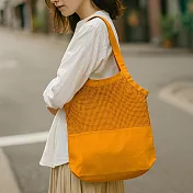 《danica》Heirloom網格純棉購物袋 - 橙橘