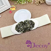 【Decoy】宮廷巴洛克＊古銅彈性腰封/白 白
