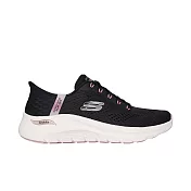 Skechers 思克威爾 Arch Fit 2.0 [150066WBKRG] 女 休閒鞋 寬楦 舒適 黑 粉紅