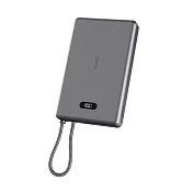 idmix 自帶USB-C線 磁吸無線充行動電源Q10L 深銀灰