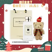 Jo Malone 聖誕限定香氛小熊禮袋組(香水100ml+聖誕熊+品牌提袋)-多香味可選-交換禮物-國際航空版 英國梨與小蒼蘭