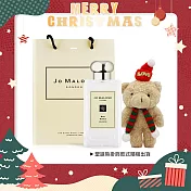Jo Malone 聖誕限定香氛小熊禮袋組(香水100ml+聖誕熊+品牌提袋)-多香味可選-交換禮物-國際航空版  鼠尾草與海鹽