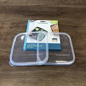 美國優康 U-Konserve 方形防漏鉑金級矽膠保鮮盒蓋 1500ml_透明兩入組_UKL001-1