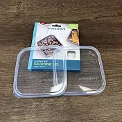 美國優康 U-Konserve 方形防漏鉑金級矽膠保鮮盒蓋 900ml_透明兩入組_UKL002-1