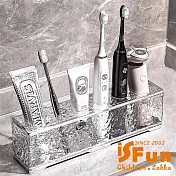 【iSFun】衛浴收納 多功能檯面冰川牙刷置物架/白 白