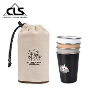 【韓國CLS】NOBANA 攜帶式304不鏽鋼杯四入組 荒野版 /啤酒杯/環保杯