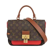 LV Vaugirard 鎖頭設計帆布及牛皮二用包_展示品 (棕色/紅色)