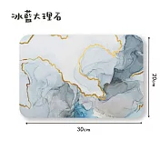【i LIFE 】北歐風硅藻土吸水置物墊(30×20cm/1入) 冰藍大理石