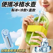 【CUBE】隨身製冰冰格水壺800ml 加贈清潔杯刷及冷飲吸管