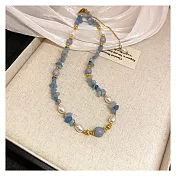 【Hera 赫拉】輕奢海藍寶珍珠鎖骨鍊 H114101507 藍色