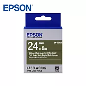 EPSON愛普生 LK-6QWJ 標籤帶 消光霧面軍綠底白字 24mm