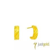 【Just Gold 鎮金店】稜變· 極光 AURA-長  黃金耳環