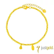 【Just Gold 鎮金店】福祿相隨 黃金手鍊 (網路限定)