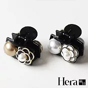 【Hera赫拉】輕奢香奈風復古山茶花珍珠小髮夾兩入組 H112041102 白+香檳