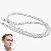seoul show首爾秀 6mm仿珍珠串珠兩用口罩掛繩鏈墨鏡平光眼鏡鍊老花近視防丟鍊  銀色