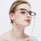 seoul show首爾秀 混色水晶鍊兩用口罩掛繩鏈墨鏡平光眼鏡鍊老花近視防丟鍊  紫膚