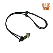 BASE 550 不鏽鋼求生頸鍊/黑色傘繩-軍綠細繩(台灣製造 )