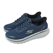 Skechers 休閒鞋 Go Walk Arch Fit N-Joy Slip-Ins 男鞋 藍 灰 緩衝 健走鞋 217075NVY