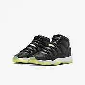 Nike 休閒鞋 Air Jordan 11 Retro GS 大童 女鞋 黑 綠 喬丹AJ11 夜光 IB1378-001