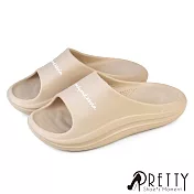 【Pretty】男女 拖鞋 防水拖鞋 厚底 室內 舒壓 輕量 JP24 淺米色
