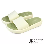 【Pretty】女 拖鞋 防水拖鞋 厚底 輕量 居家 EU37 綠色